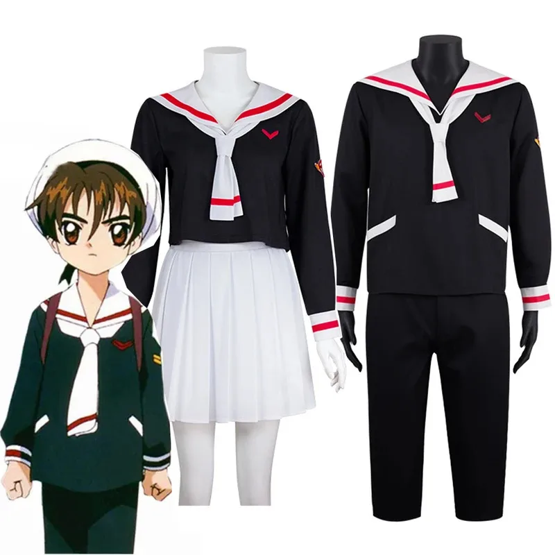 

Anime Cardcaptor Sakura CCS Card Captor Kinomoto Sakura LI SYAORAN Cosplay Costume School Sailor Uniform Hallowen For Women Men