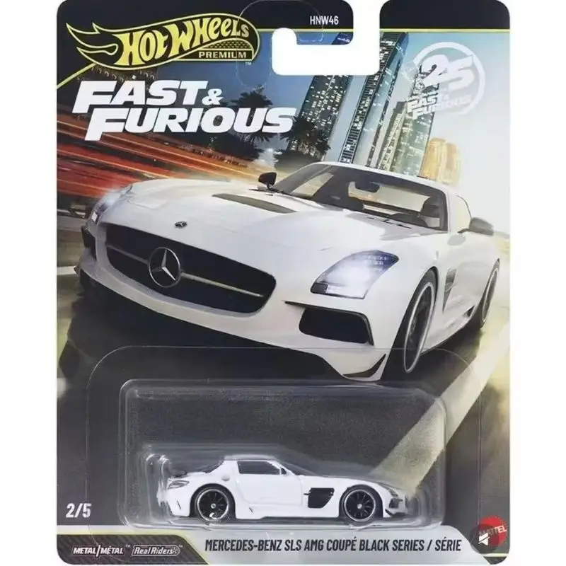 New Hot Wheels Premium Series The Fast & Furious 25 Anniversary Toyota Supra Nissan 350z Mercedes-Benz Sls Amg Alloy Car Model view 3
