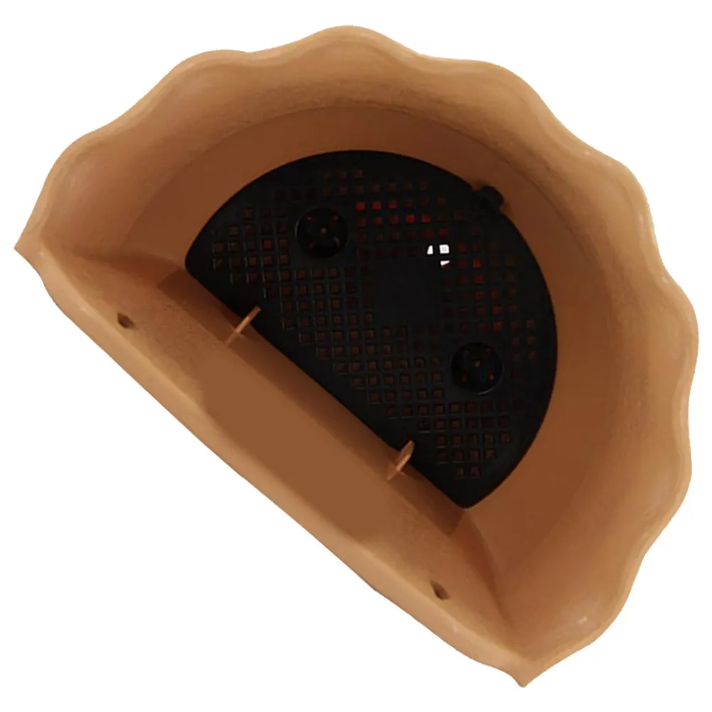 

1 шт. Полукруглый настенный кашпо светло-коричневого цвета для цветов, для дома и улицы, для сада, настенный контейнер для растений