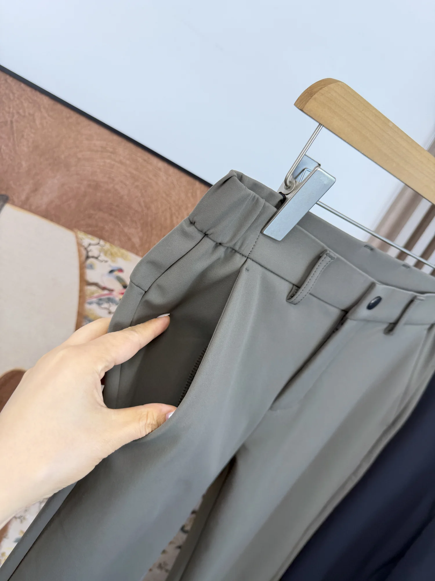 Invisible Elastic Waist Nylon Business Function Windproof Men's Commuter Pants Straight Leg Casual Trousers for Autumn