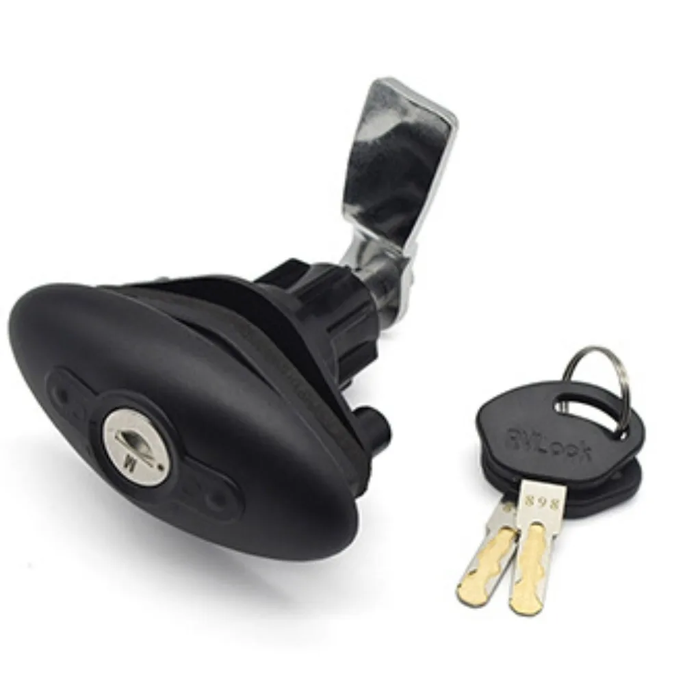Black Nylon RV Compression Cam Lock Flush Mount Storage Door Latch With Keys RV Parts & Accessories