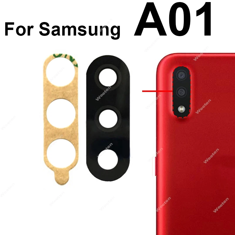 

For Samsung A11 A12 A21 A31 A41 A51 A71 A21S A31S A01 A02 A02S A03S A03Core rear back Camera Glass Lens with adhesive tape Parts