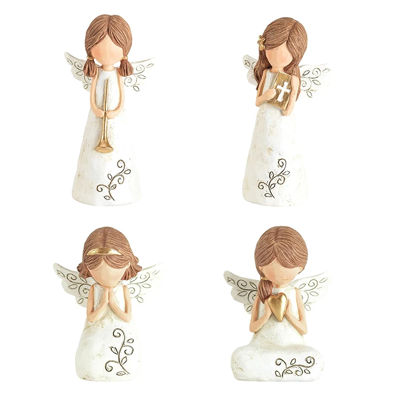 

Miniatures Flower Fairy Small Decorative Peaceful Prayer Sculpture Fairy Girl Angel Figurine