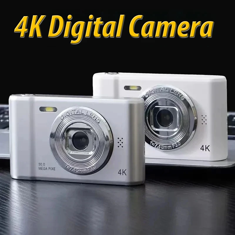 4K Digital Camera Travel Selfie Camara 50 Megapixels HD Zoom Photography 2.4inch Screen Entry-Level Kids Campus Mini Retro Cam