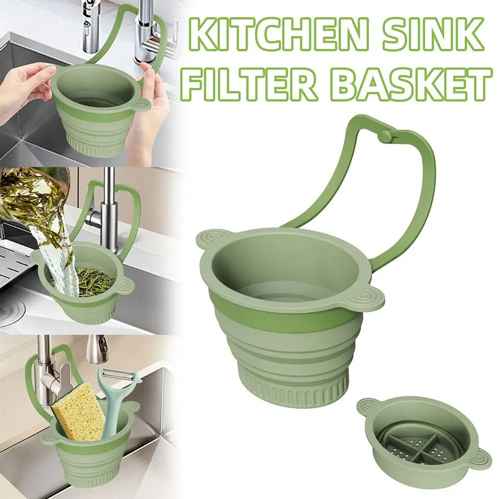 

Creative Sink Hanging Draining Basket Household Foldable Rack Soap Filter Holder Adjustable Food Residue Kitchen Sponge Dra I7E6