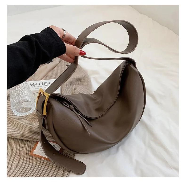 Crossbody Bags for Women Large Capacity Luxury Handbags Solid Soft Shoulder Bags Female Casual Travel Hobos Bag Vintage Sac New