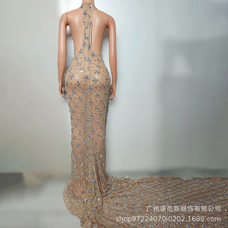 Autumn On The New Diamond Bright Sexy Perspective Elastic Evening Model Catwalk Company Annual Meeting Host Evening Partykleider