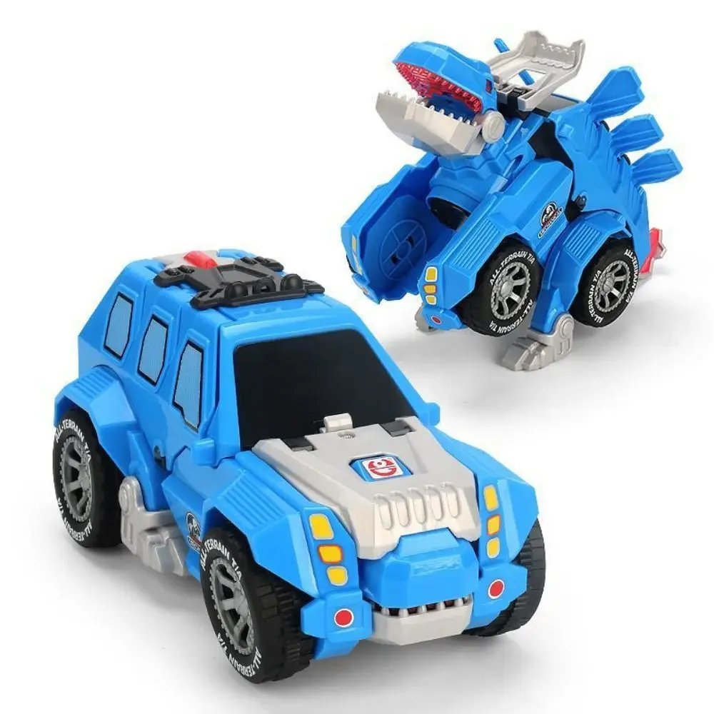 

Plastic Dinosaur Deformation Car Toys Light with Sound Automatic Transform Robot Model Simulation Craft Decor