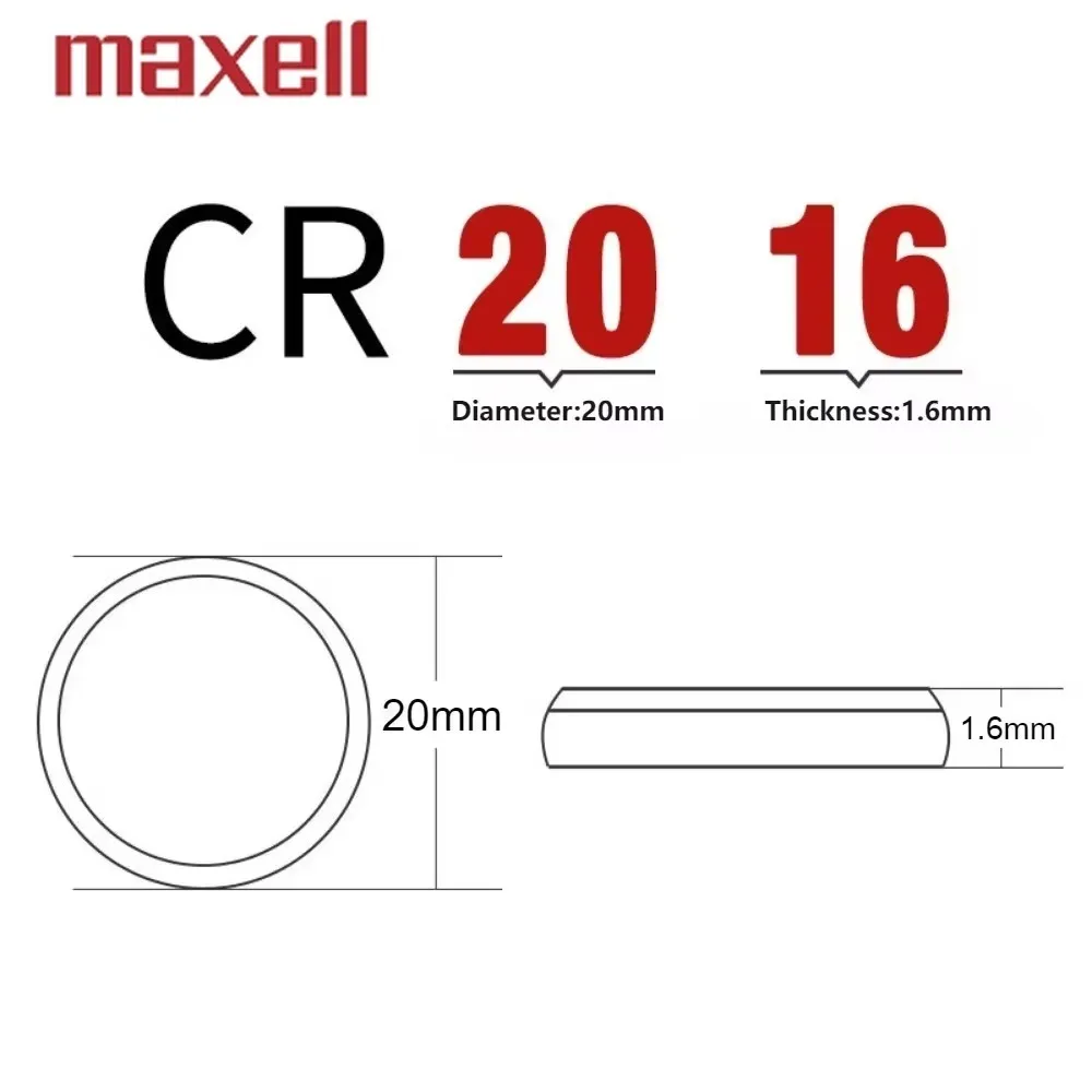 10PCS Original-MAXELL CR2016 Lithium Button Battery DL2016 BR2016 LM2016 3V Coin Cell Watch Batteries for Toys Clock Remote