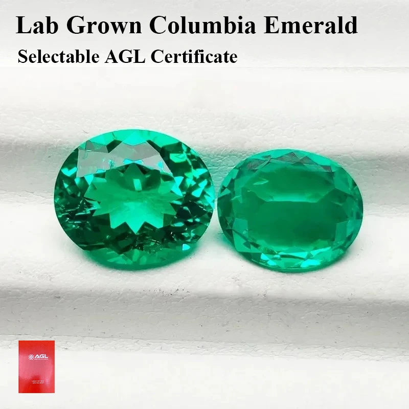 

Выращен в лаборатории изумруды Колумбии, овальной формы, драгоценный камень VVS1 для ювелирных изделий своими руками, кулон, изготовление браслетов, материал, выборный сертификат AGL
