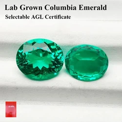 Lab Grown Columbia Emeralds Oval Shape Gemstone VVS1 For Diy Jewelry Pendant Bracelet Making Material Selectable Certificate