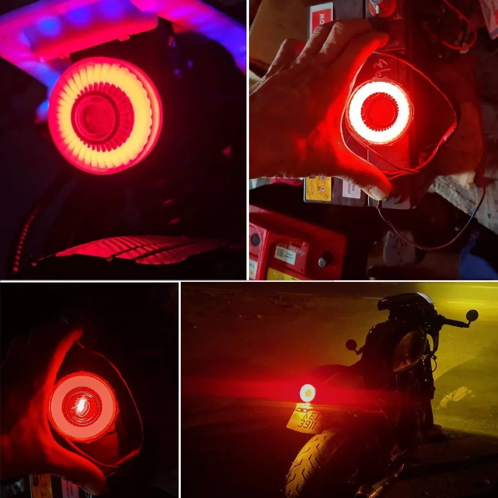 ATV UTV Motorcycle LED Rear Tail Light Running Brake Stop Light Lamp Taillight For Kawasaki Yamaha Harley Cafe Racer