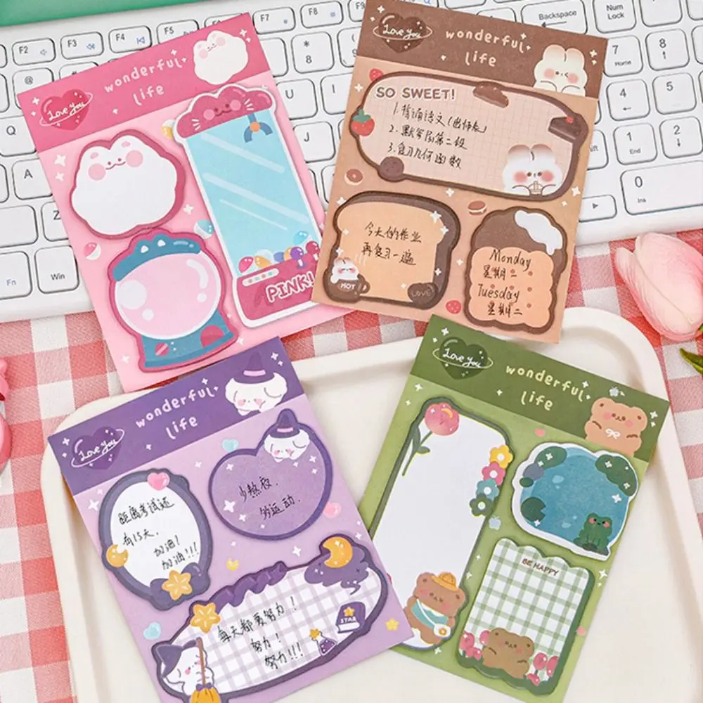 Orso Cartoon Sticky Notes fai da te Scrapbooking To Do List coniglio orso Sticky Notes Cartoon Kawaii Rabbit Sticky Notes regalo per bambini