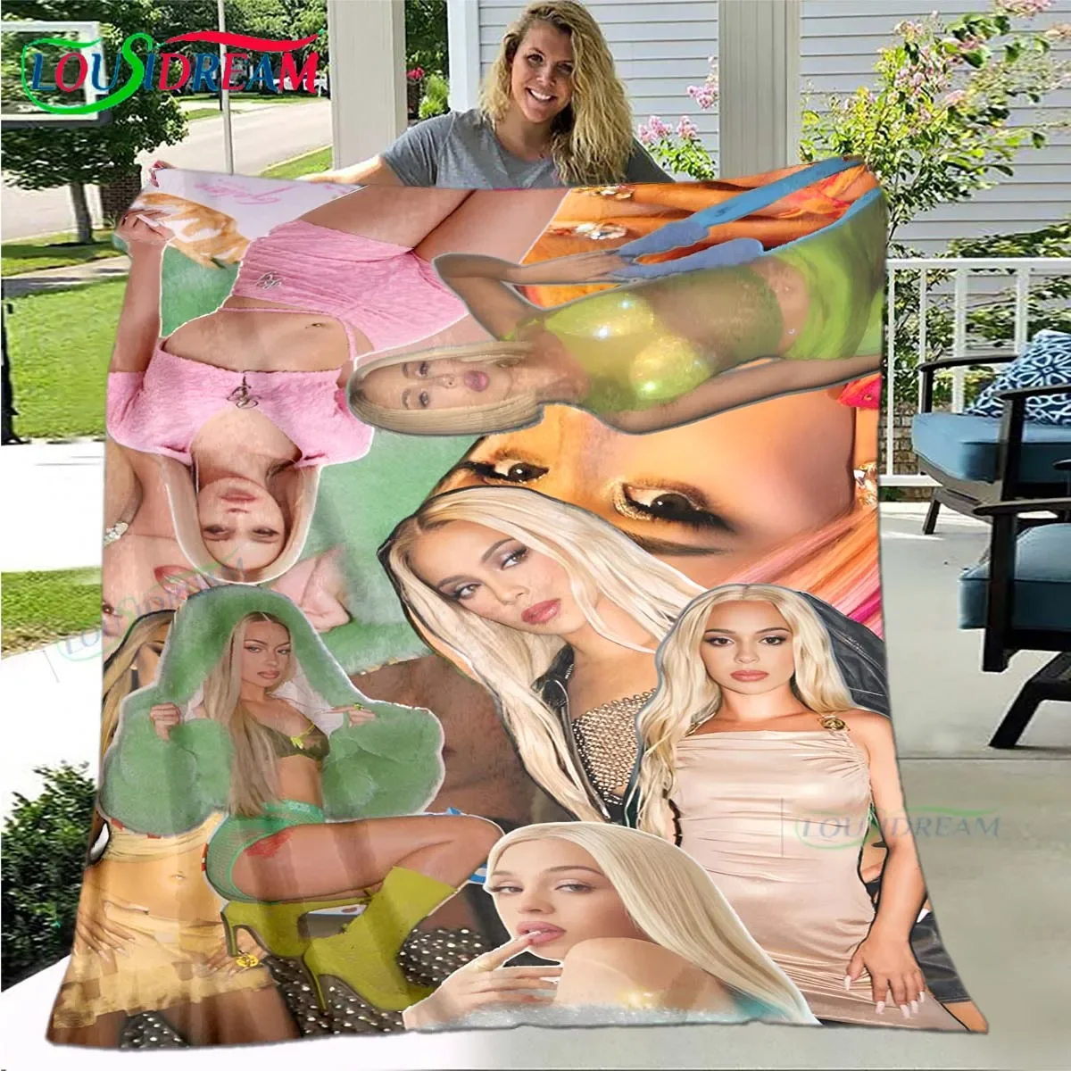 

Fashion Spain Female singer B-bad G-Gyal Four Seasons Blanket Sofa Cover Travel Bed Plush Blanket Office Break Blanket Gift