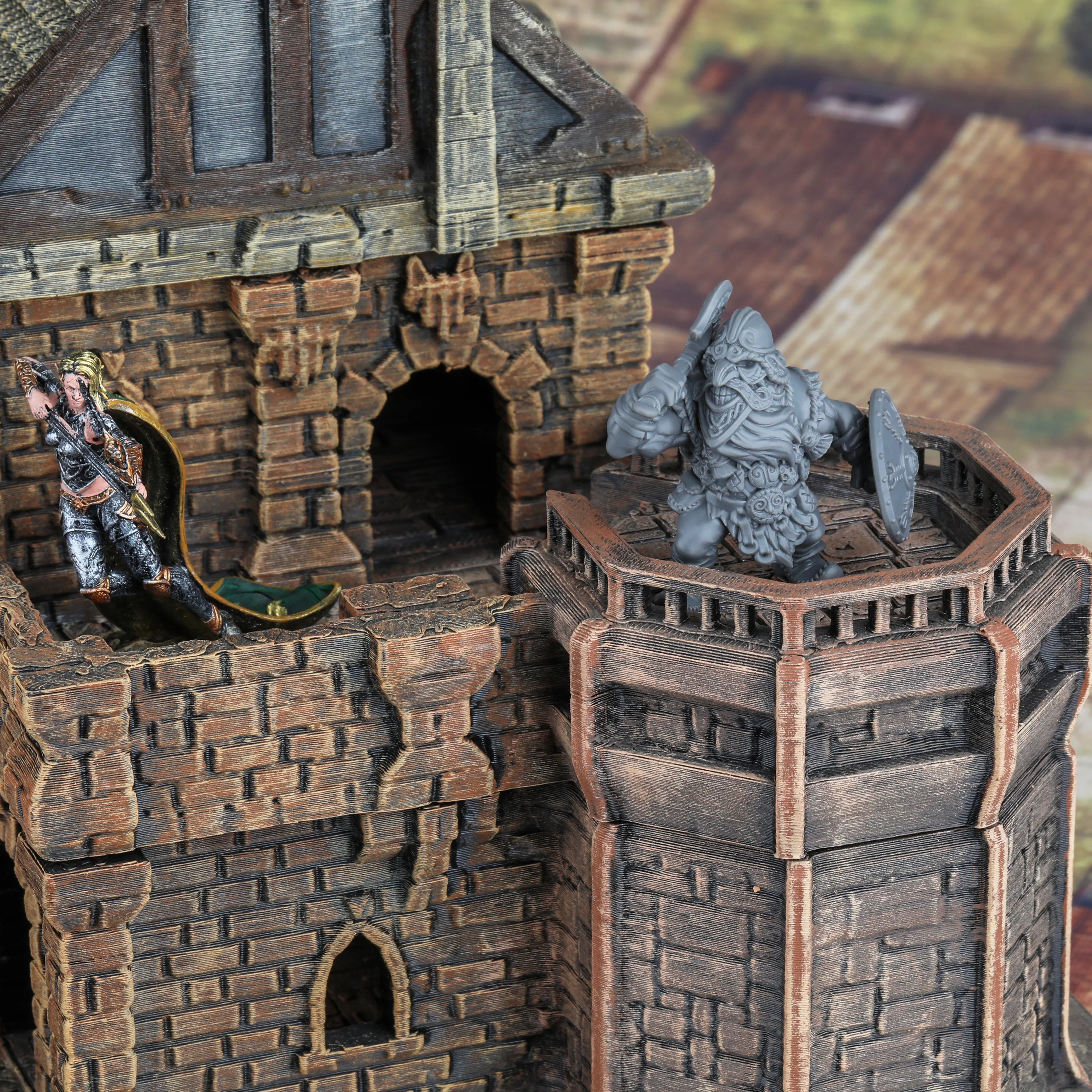 Dwarven Miniature, Fantasy TTRPG Character Model with Shield and Detailed Armor,  Collectible Gift for Adventure Game Scenes