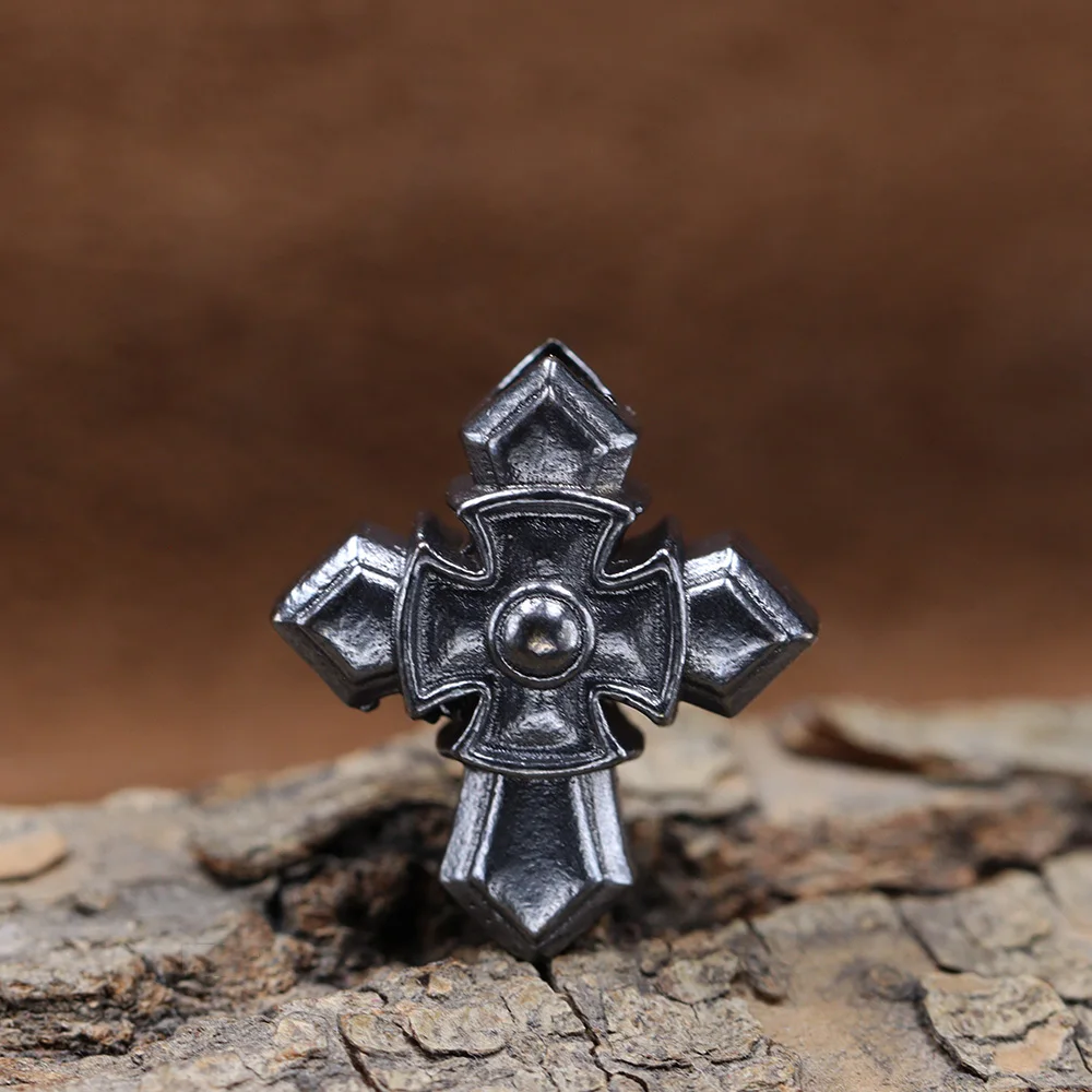 Red Templar Crusader Cross Paracord Bead EDC Knife Lanyard Charms Vintage Metal Brass DIY Umbrella Rope Bracelet Pendant Outdoor view 4