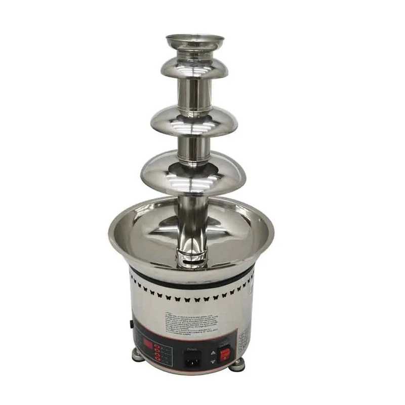 เครื่องทำน้ำพุช็อกโกแลตแบบ 4 ชั้น 110V สแตนเลสสตีล พร้อมระบบทำความร้อนไฟฟ้า สำหรับงานวันเกิด