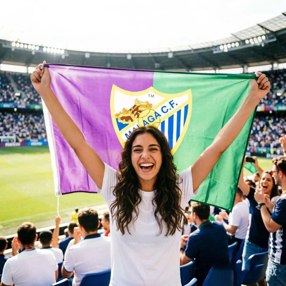Professional Print Malaga CF Flags- Football Club Team Logo Banderas Decorations for Fans And Spanish
