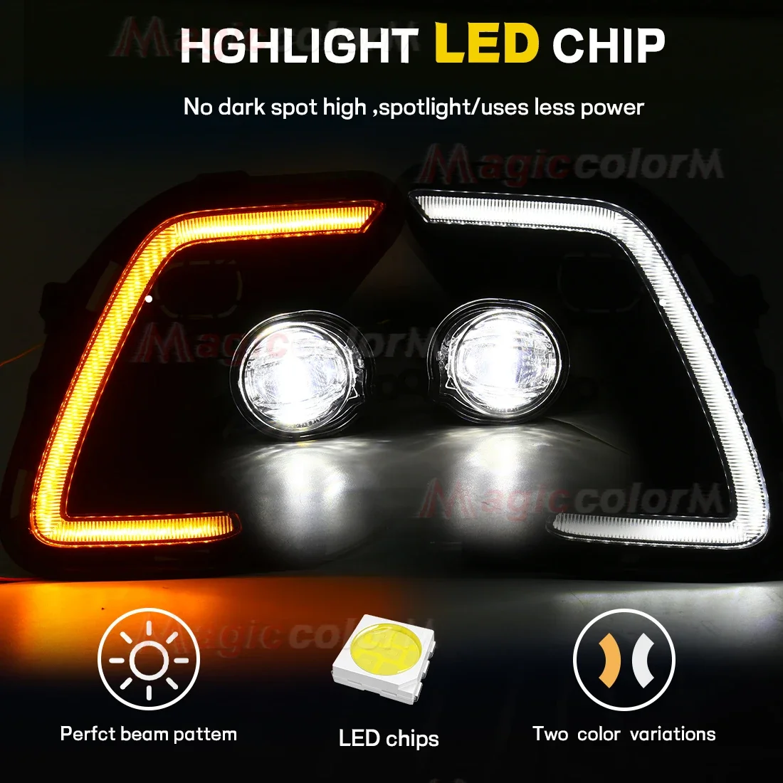 For Toyota Grand Highlander 2024 2025 LED Daytime Running Lights DRL LED Fog Lamps Front Bumper Headlights Turn Signal Daylights