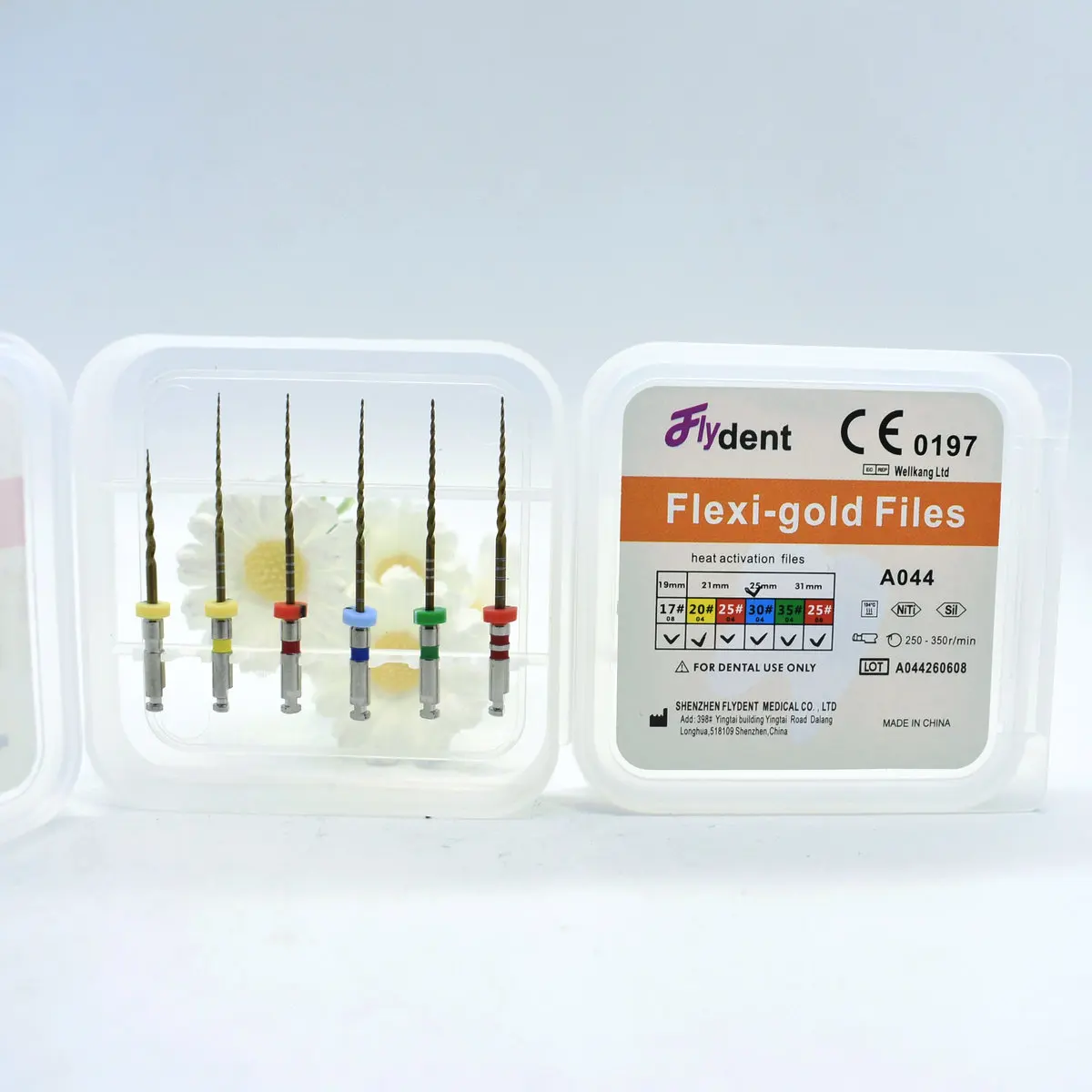 Dental 04 Taper Files Heat Gold Flexible Endo Rotary Golden Files Endodontic Niti Heat Activation Pro-Endo 25Mm Dentistry