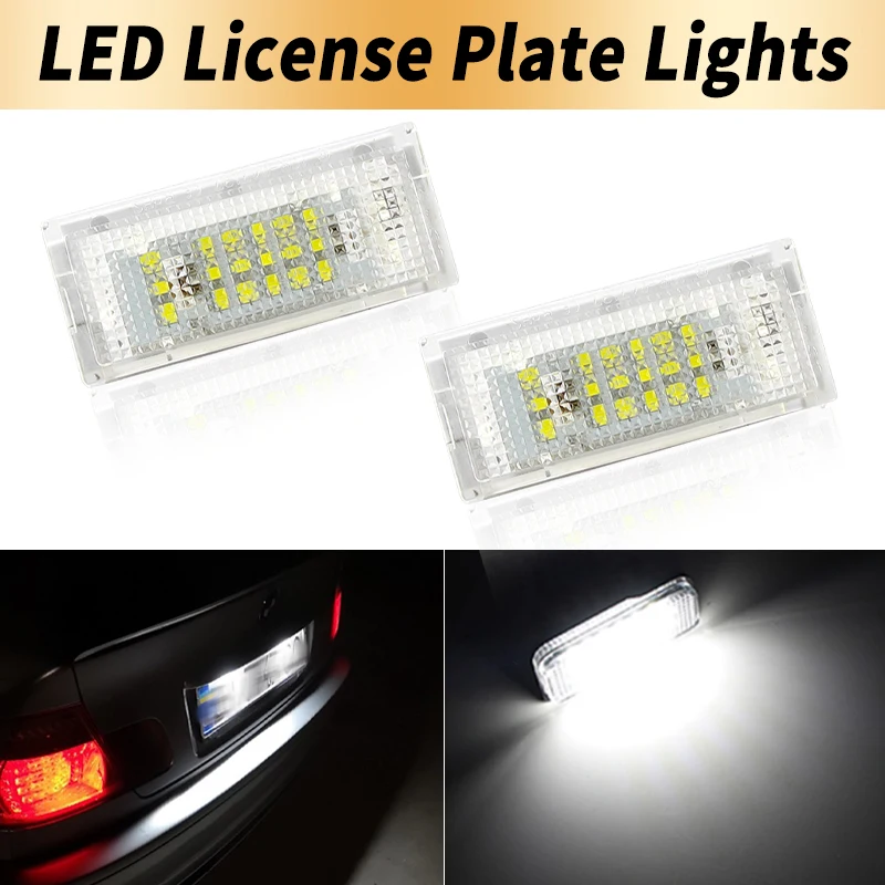 

2 шт. 12 В светодиодный светильник номерного знака белого цвета Canbus для BMW 3 серии E46 4D 1998-2003 5D Touring 1998-2007 Mini Convertible R52
