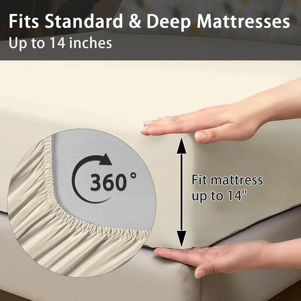 Queen Size Bee & Flower 7-Piece Comforter Set: Spring Floral Bedding for Kids & Adults with Sheets & Pillowcases