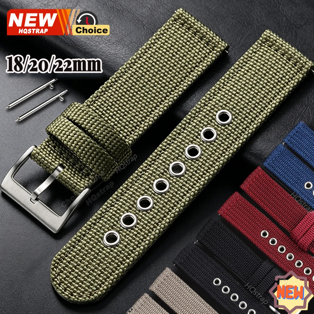 Nouveau bracelet de montre en nylon à libération rapide 18 mm 20 mm 22 mm pour femmes et hommes, compatible avec Omega, Seiko, Rolex, Samsung