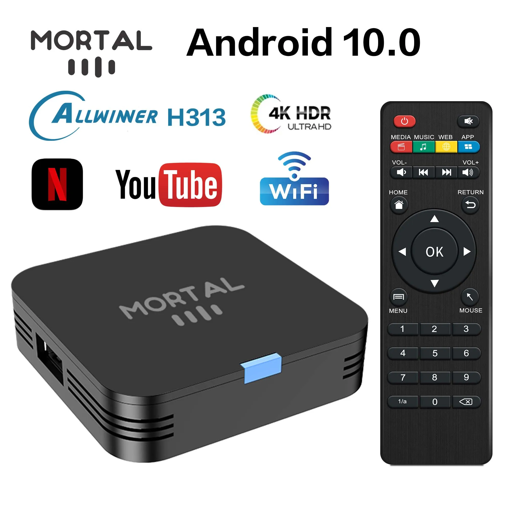 Tanix TX1-S Android10 Smart TV Box  Allwinner H313 Quad Core 2.4G WIFI 4K HDR 8G16G Allwinner H313 Quad Core Media Player