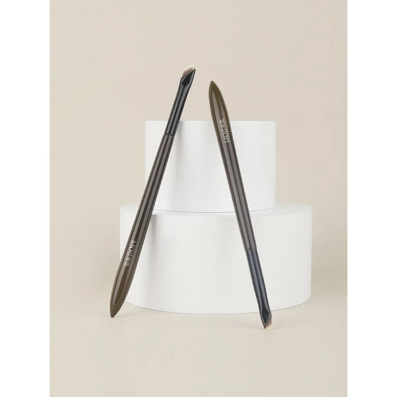 Mojie zero l18 foice delineador tamanho pequeno para pálpebras inferiores e sob a área dos olhos, pincel de sobrancelha com lâmina angular, pincel de maquiagem cangzhou