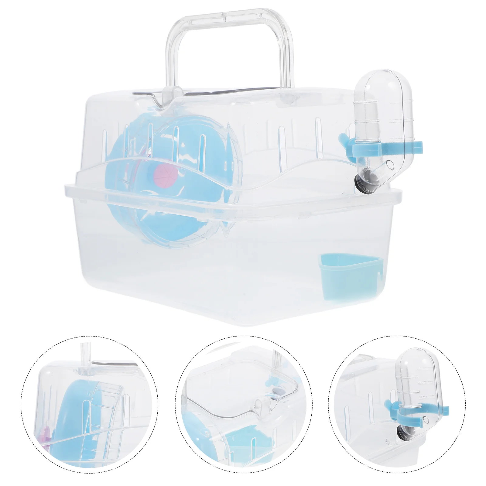 Hamster Outer Cage Travel Carrier Guinea Pig Holder Handheld Carrying Plastic Pet Container Small Pets Case