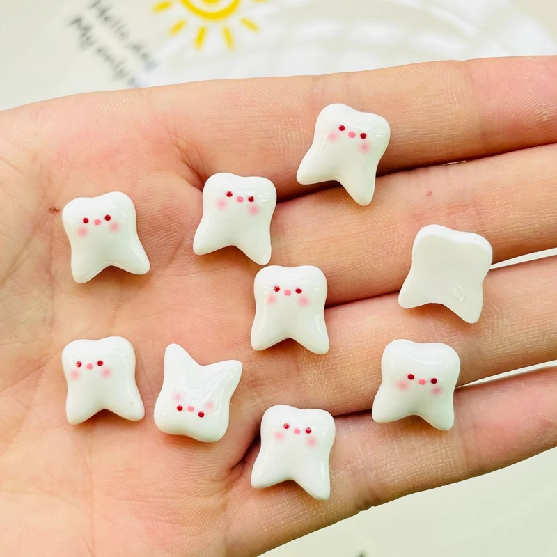 

30 Pcs New Cute Resin White Teeth Free Shipping Flat Back Ornament Jewelry Making Manicure Hairwear Accessorie