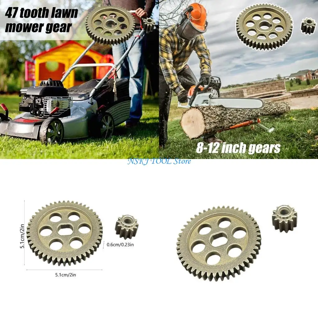 L8RC High Strength Chainsaw Gear Replacement Low Noise Metal Gear Assembly for 8-12inch Chainsaw Motor Logging Equipment