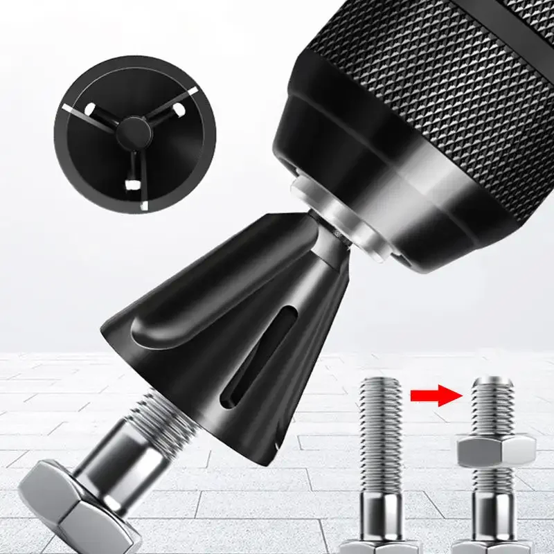 Deburring Tungsten Steel Chamfer Thread Trimmer Alloy Remove Burr Screw Rod Bolt Deburring Tool Dremel Accessories