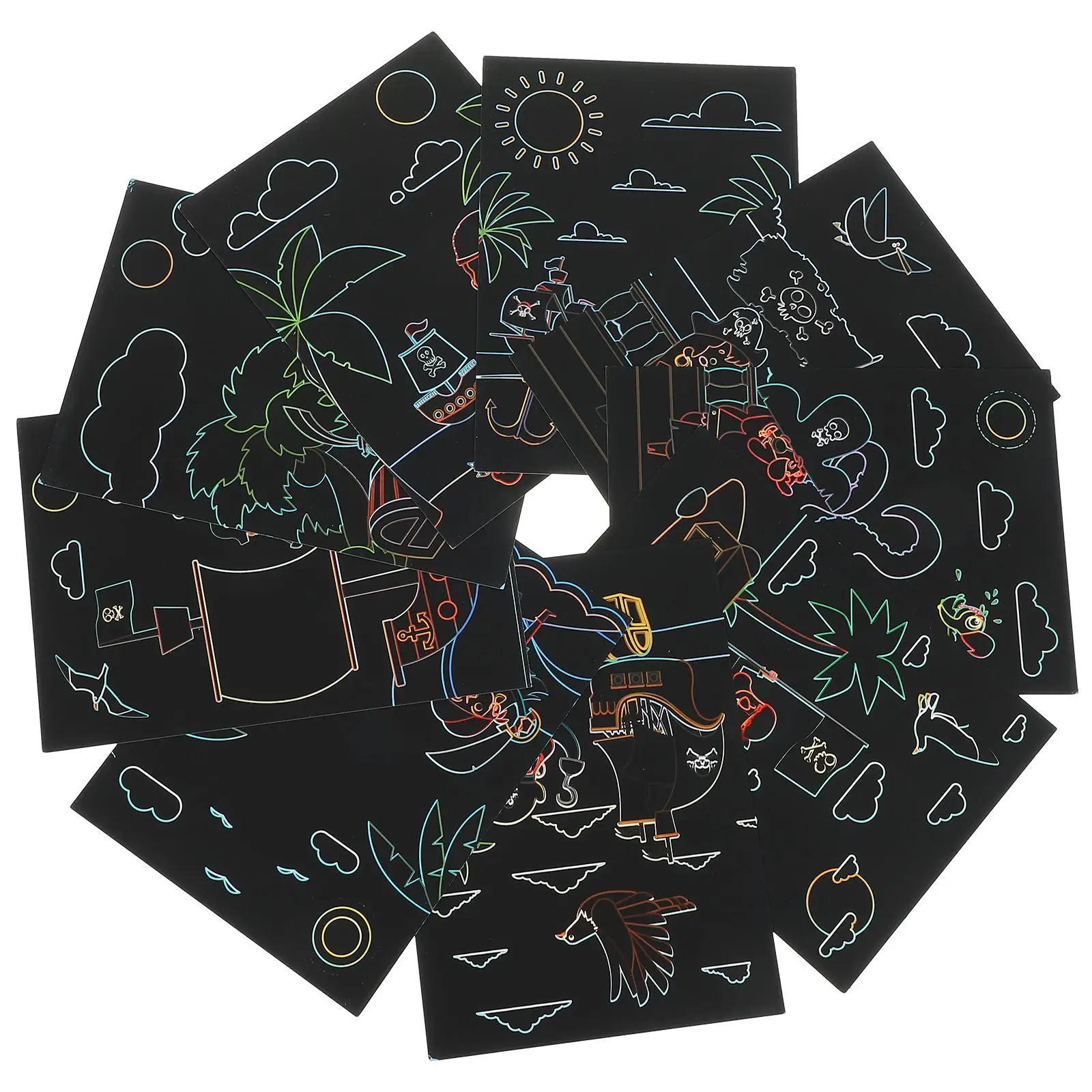 1 Juego de papel para rascar, suministros de dibujo para niños, regalos de pintura creativa, pintura para rascar, libros para colorear divertidos