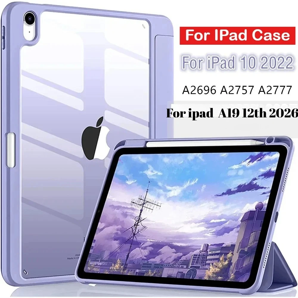 

2026 Case with Pencil Slot for IPad A19 12th A16 11th Pro M5 11 13" M4 Case Air 8 11 13 M3 M2 10th 10.9" A2696 A2757 A2777 Cover