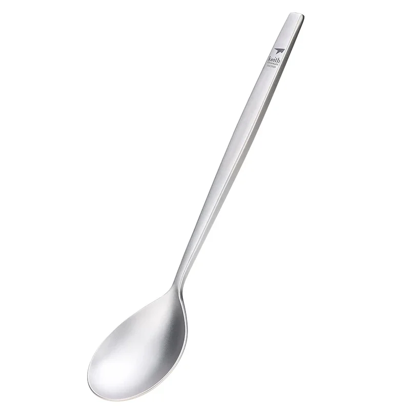 Imagem -03 - Keith Titanium Grande Spoon Talheres Leve ao ar Livre Camping Viagem Piquenique Louça Cabo Longo Grosso Louça Ferramenta de Cozinha