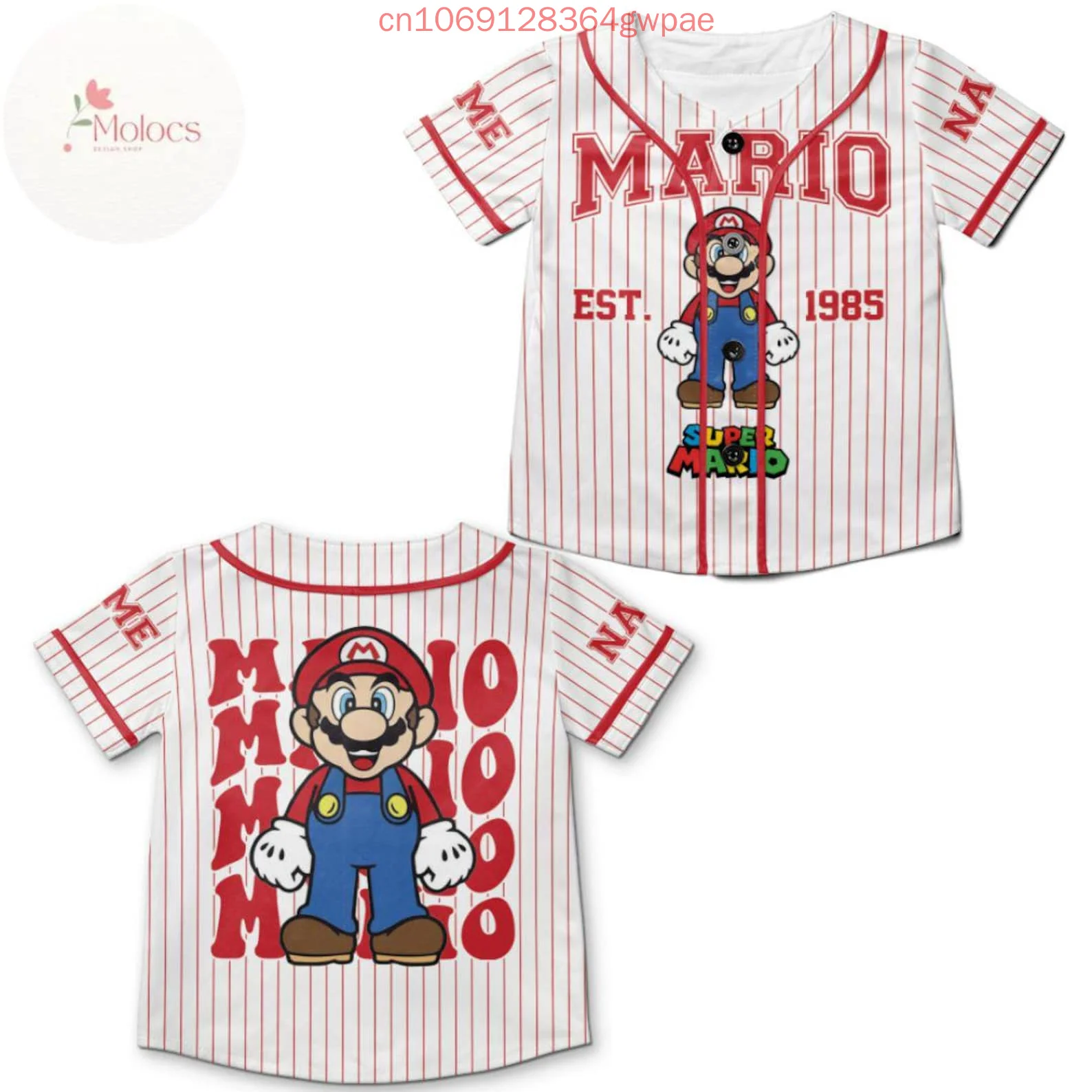 Personalized Super Mario Baseball Jersey Luigi Princess Peach Men's Womens Kdis Jersey Mario Birthday Boy Tee Mario Family Shirt