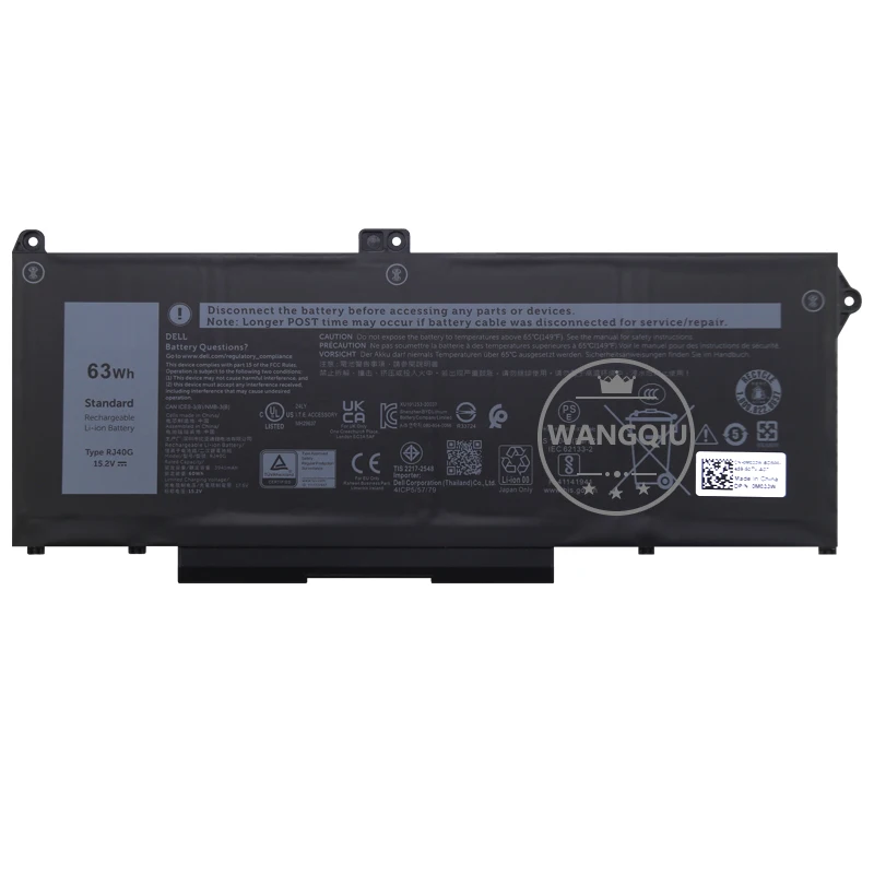 For DELL Latitude 5520 5420 Precision 3560 RJ40G WY9DX 01K2CF 075X16 P104F P137G 0WK3F1 Laptop battery