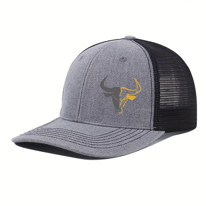 Bull Head Print Atmungsaktive Mesh Hüte Sommer Richardson Lkw Fahrer Hut Männer Frauen Outdoor Baseball Kappe Angeln Schirmmützen – Detail 8