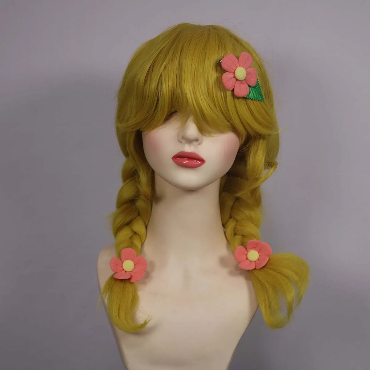 Women OMORI Basil Genderbend Cosplay Long Braid Blonde Wig Heat Resistant Synthetic Hair For Costume Party Comic Con