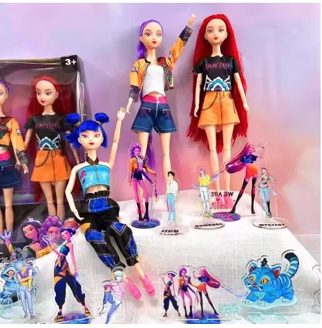 

Новый аниме K-pop Demon Hunter Witch Hunter Group, резиновая фигурка куклы с высоким внешним видом, украшение в виде сердца девушки, кукла, праздничный подарок