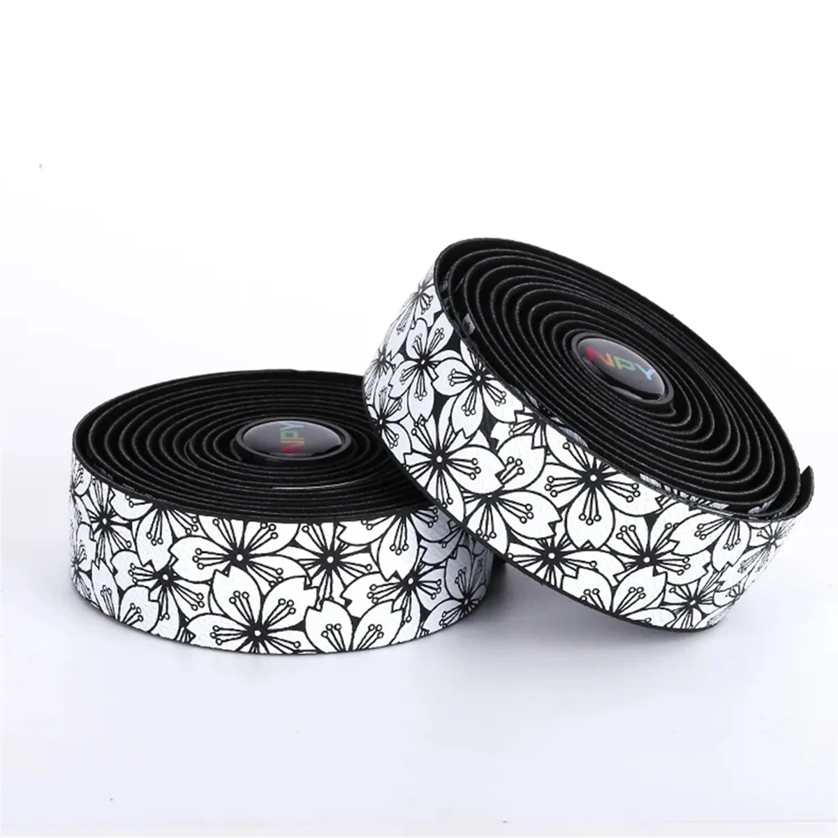 AB31 Bike Bar Tape -Pattern Road Bicycle Handlebar Cover Bike Handles Strap Anti Slip Shock Handles Tape Black-White