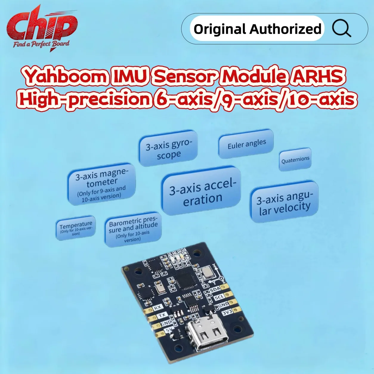 Yahboom IMU Sensor Module ARHS High-precision 6-axis/9-axis/10-axis Optional Support ROS1 ROS2 for ROS Robot Raspebrry Pi Jetson