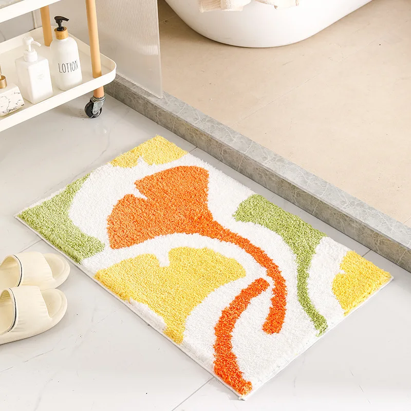 

Modern Flocking Home Entryway Carpet Household Bathroom Water-absorbent Non-slip Mats Bedroom Door Foot Rugs