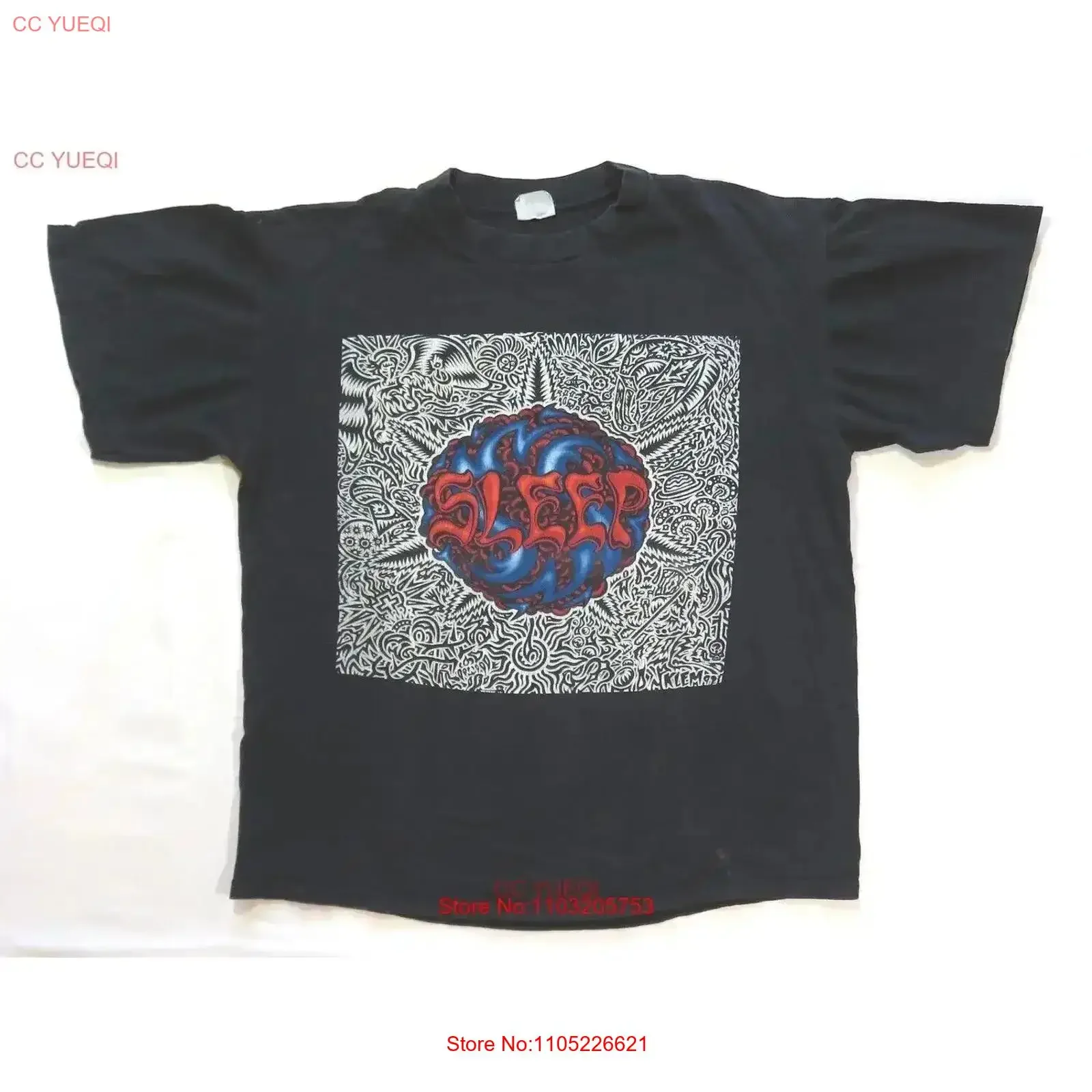 

Sleep Vintage T Shirt 1990's Holy Mountain Logo High On Fire OM Stoner Rock Washed graphic homme Casual vintage Washed