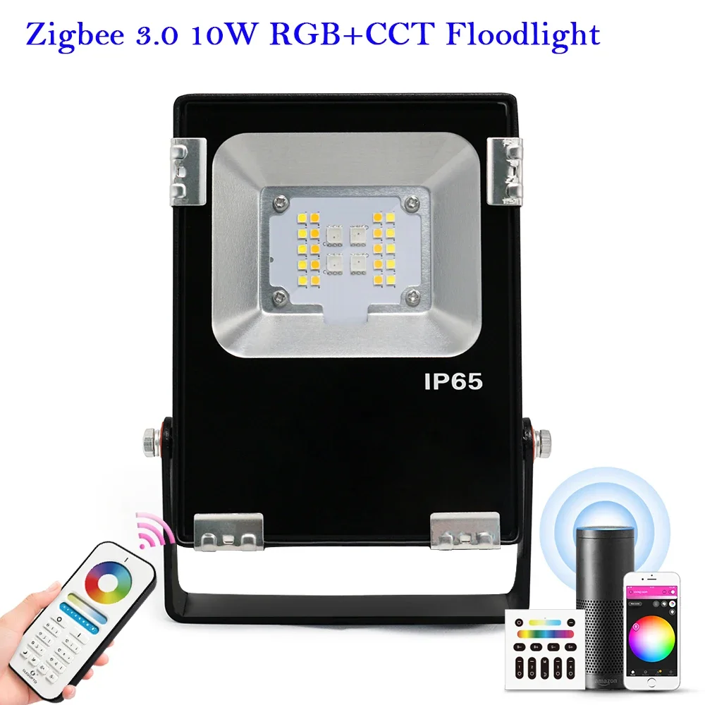 GLEDOPTO Zigbee 3.0 10W RGB+CCT LED Floodlight Pro Outdoor Lamp Waterproof IP65 Rating For Exterior Garden Decoration Lighting