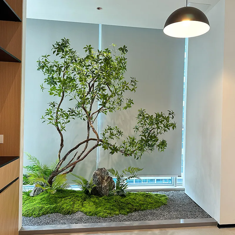 High-end simulated horse drunk wood window landscaping plant indoor bionic green plant decoration