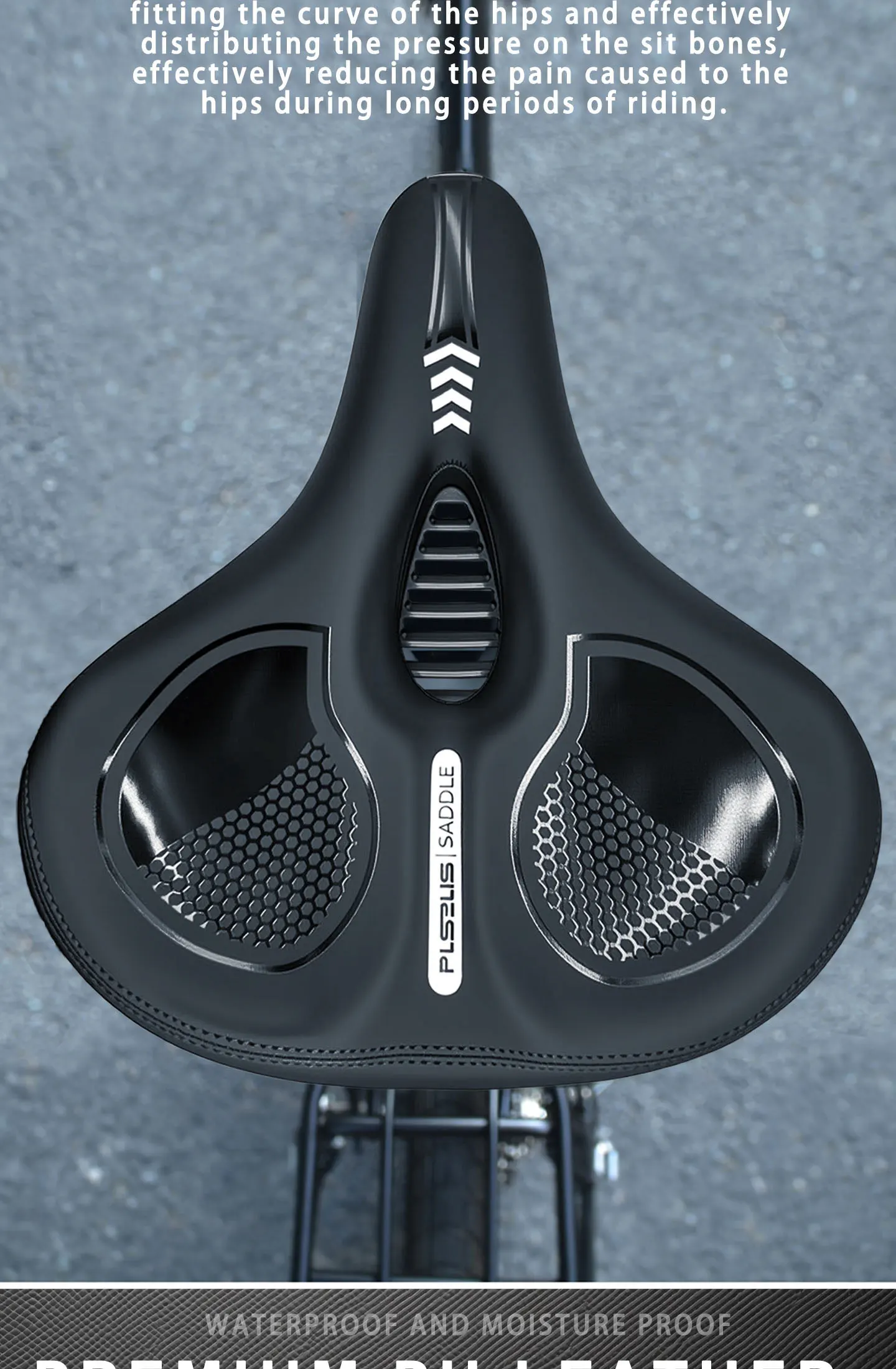 PLSELIS ist verdickt, verbreitert und vergrößert für doppelt mehr Weichheit und Komfort bei der Stoßdämpfung. Erhältlich in 620g Fahrradsattel-Ausführung – Detail 8