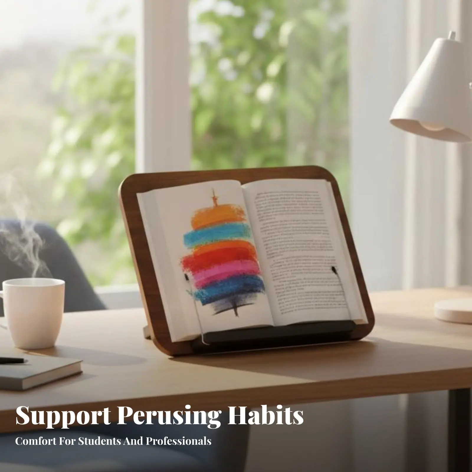 

Adjustable Desktop Bookstand with Page Page Holders Adjustable Desktop Perusing Easel Handshands-off Foldable Design