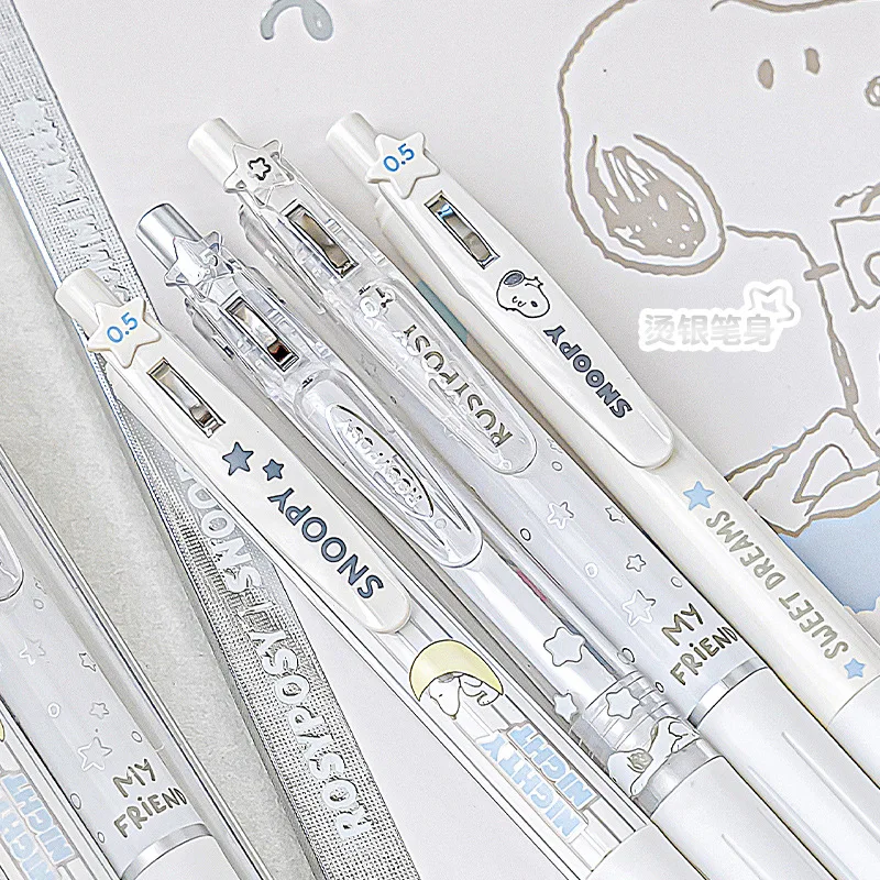 Kawaii Peanuts Snoopy Ball Pen Gel Pen 0.5Mm Student Cartoon Stationery School Supplies Cute Girl Toys Birthday Gift For Kids